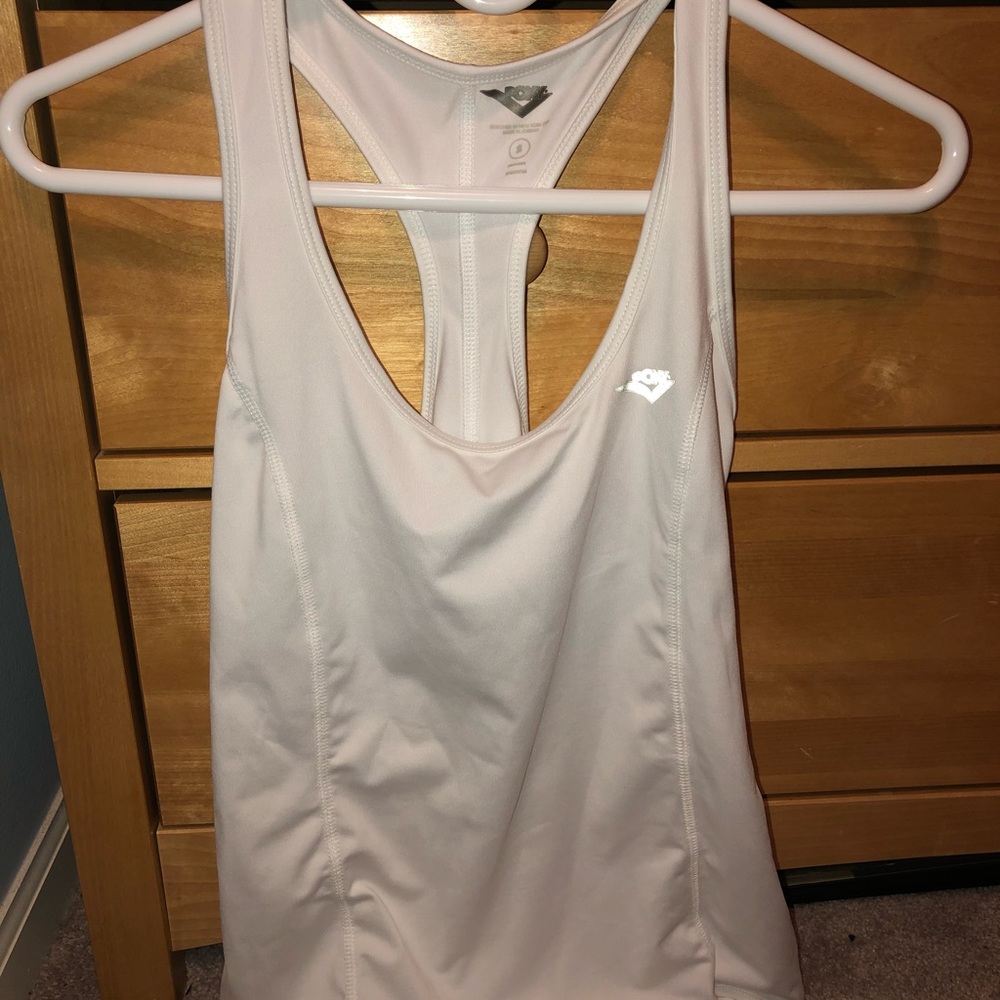 White athletic tank top